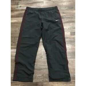 Vtg Y2K Nike Charcoal Gray & Maroon Lined Athletic Track Pants